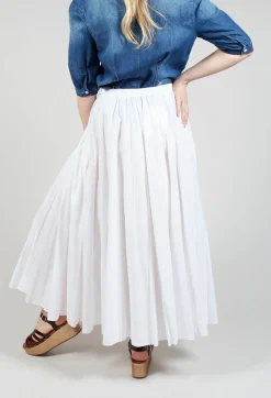Beatrice B Skirts^Creased Poplin Skirt in White