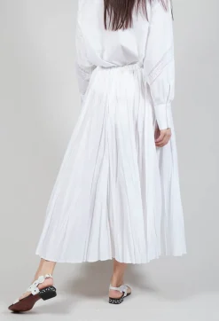 Beatrice B Skirts^Creased Poplin Skirt in White