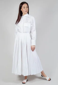Beatrice B Skirts^Creased Poplin Skirt in White