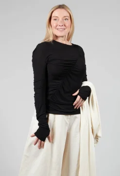 Isabel Benenato Tops^Crepe Interlock Shirt in Black