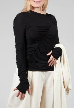 Isabel Benenato Tops^Crepe Interlock Shirt in Black