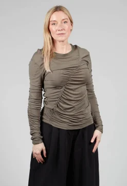 Isabel Benenato Tops^Crepe Interlock Shirt in Mud