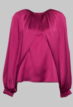 Beatrice B Shirts & Blouses^Crepe Shirt in Metallic Pink