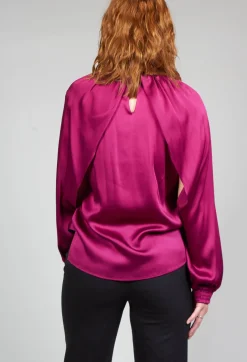 Beatrice B Shirts & Blouses^Crepe Shirt in Metallic Pink