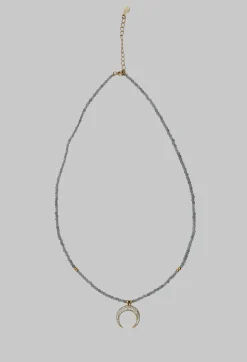 ICANDI Rocks Necklaces^Crescent Moon Necklace in Pale Grey