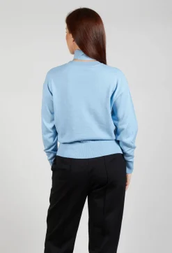 Mei Meij Jumpers^Crew Neck Jumper with Tie Neck in Breeze
