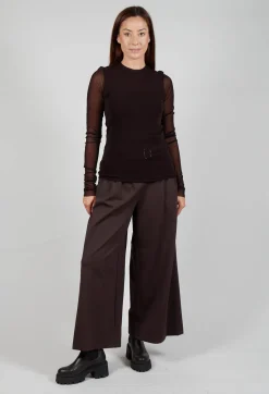 Mei Meij Tops^Crew Neck Mesh Top in Java