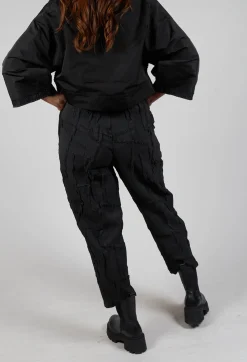 Bize Trousers^Crinkle Effect Trouser in Black