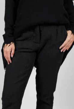 Rundholz Mainline Trousers^Crinkle Effect Trousers in Black Mel