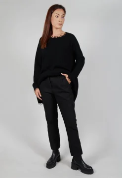 Rundholz Mainline Trousers^Crinkle Effect Trousers in Black Mel
