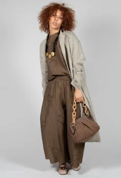 Tadashi Tops^Crinkle Geometric Top in Ciocco