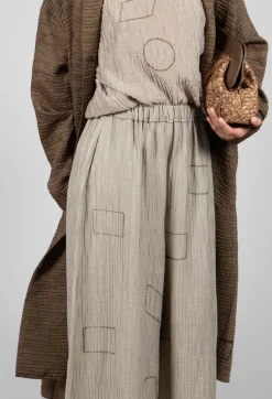Tadashi Trousers^Crinkle Geometric Trousers in Euca