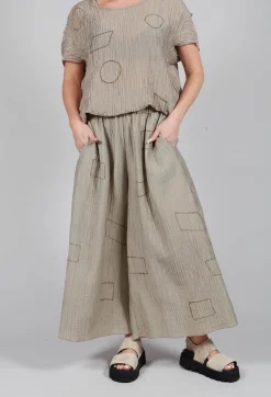 Tadashi Trousers^Crinkle Geometric Trousers in Euca