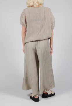 Tadashi Trousers^Crinkle Geometric Trousers in Euca