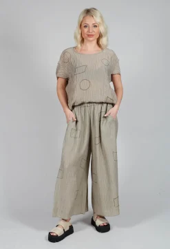 Tadashi Trousers^Crinkle Geometric Trousers in Euca