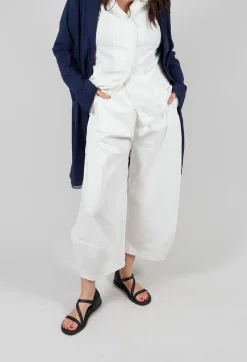 Rundholz Black Label Trousers^Cropped Balloon Trousers in Offwhite