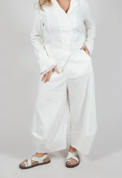Rundholz Black Label Trousers^Cropped Balloon Trousers in Offwhite