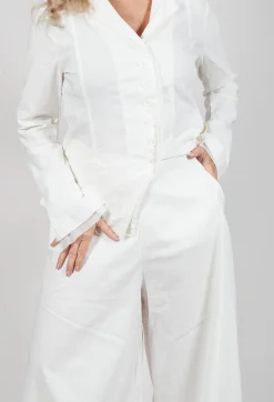 Rundholz Black Label Trousers^Cropped Balloon Trousers in Offwhite