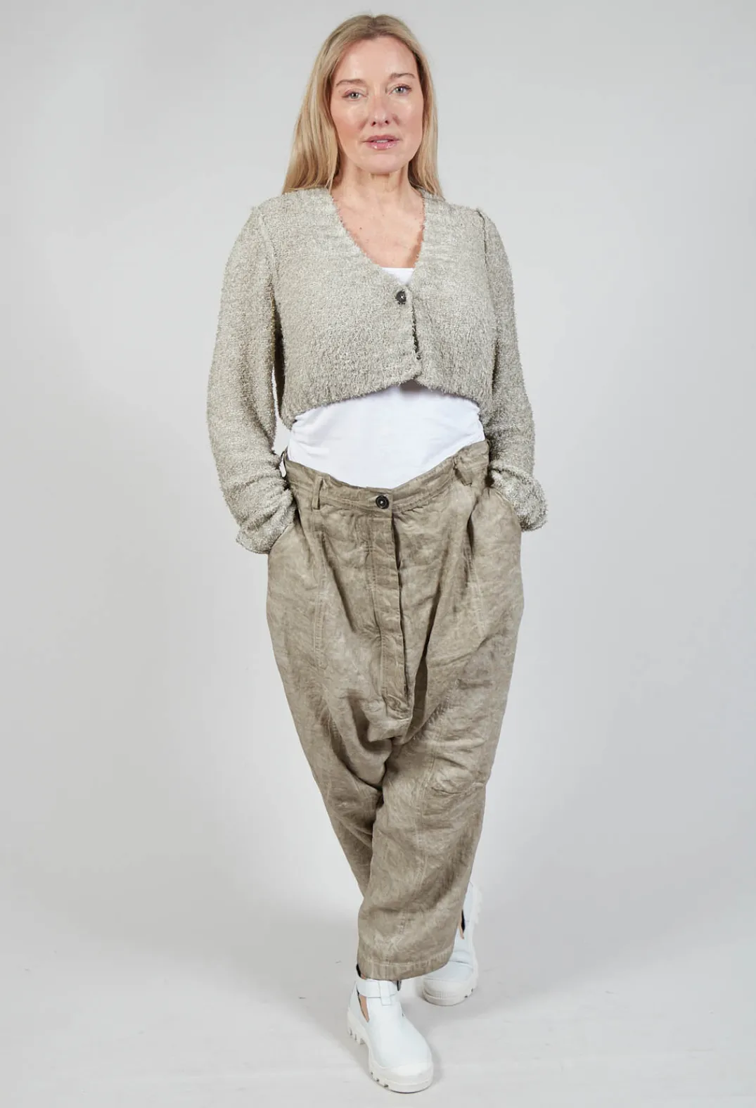 Rundholz Mainline Cardigans^Cropped Cardigan in Straw Cloud
