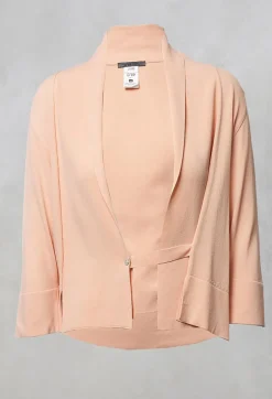 Crea Concept Cardigans^Cropped Cardigan with Button in Baby Peach
