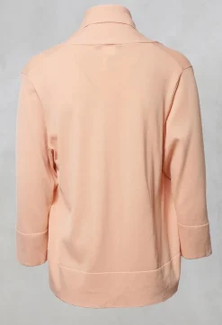 Crea Concept Cardigans^Cropped Cardigan with Button in Baby Peach