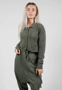 Rundholz Black Label Cardigans^Cropped Cardigan with Patch Pockets in Camp