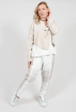 Nijii Jackets^Cropped Cardigan with Pointed Collar in Beige