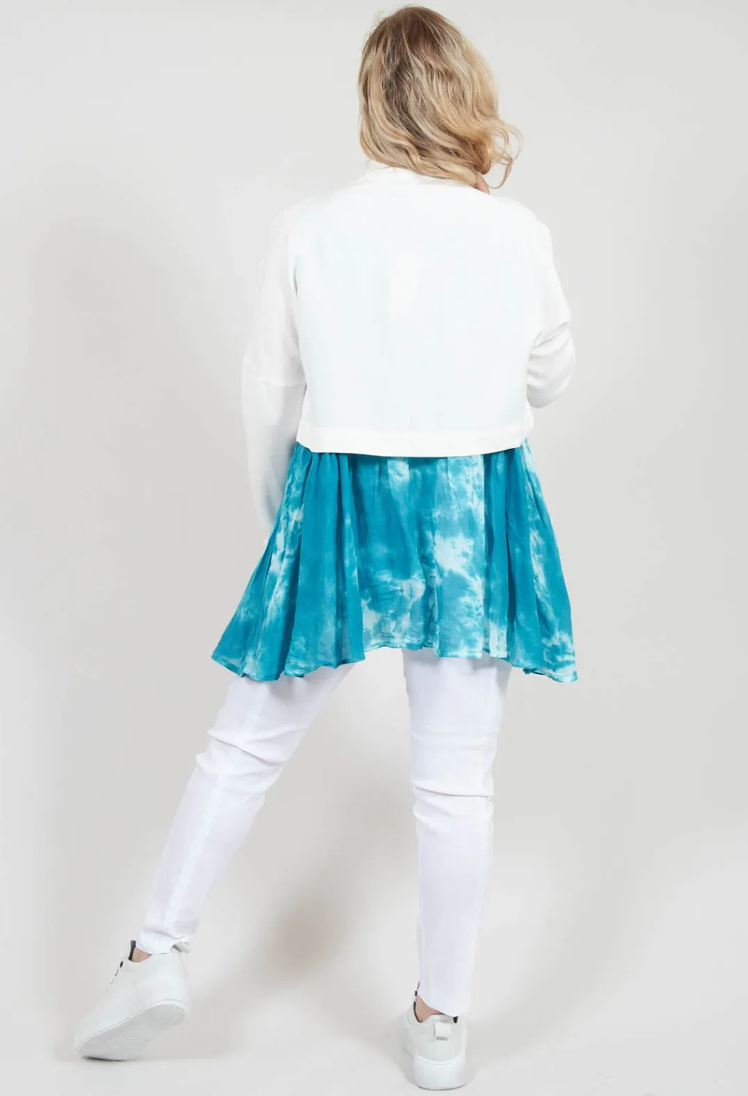 Nijii Jackets^Cropped Cardigan with Pointed Collar in White