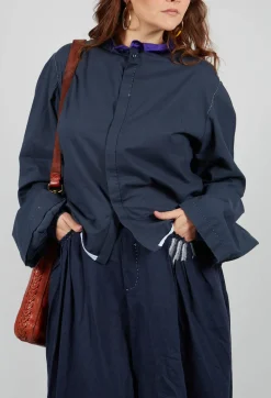 Umit Unal Shirts & Blouses^Cropped Cotton Shirt in Blue