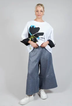 Bize Trousers^Cropped Culottes in Original Indigo