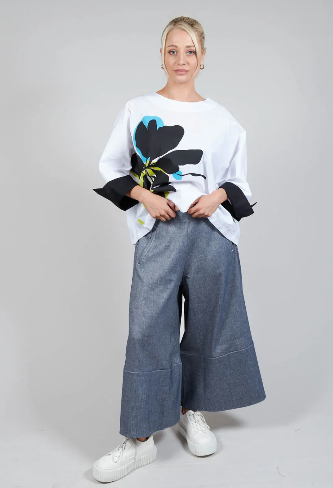 Bize Trousers^Cropped Culottes in Original Indigo