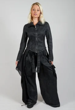 La Haine Jackets^Cropped Denim Jacket in Black