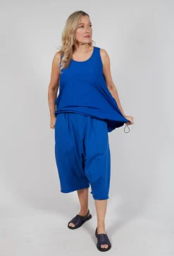 Rundholz Dip Trousers^Cropped Drop-Crotch Trousers in Royal