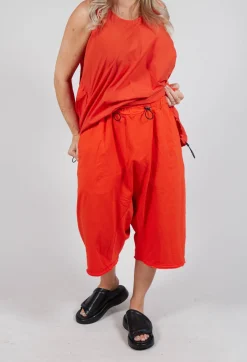 Rundholz Dip Trousers^Cropped Drop-Crotch Trousers in Mandarine
