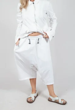 Rundholz Dip Trousers^Cropped Drop-Crotch Trousers in Semi Bleach