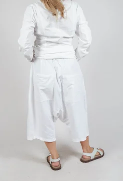 Rundholz Dip Trousers^Cropped Drop-Crotch Trousers in Semi Bleach