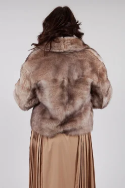 Artico Jackets^Cropped Fur Jacket with Wrap around Front