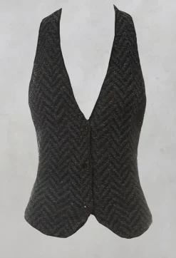 Lilith Jackets^Cropped Gilet with Wrap Around Neck in Graphic