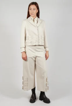 Mei Meij Jackets^Cropped Jacket with Floral Embellishment in Sandshell