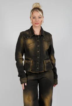 Masnada Jackets^Cropped Jean Jacket in Denim Tumeric