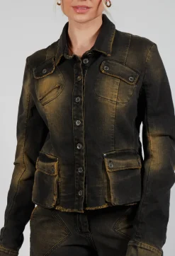 Masnada Jackets^Cropped Jean Jacket in Denim Tumeric