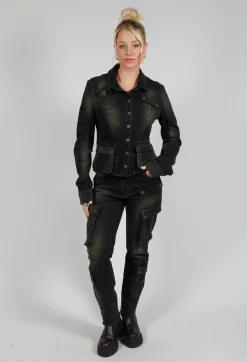Masnada Jackets^Cropped Jean Jacket in Denim Moss