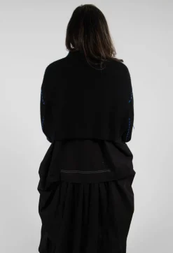 Moyuru Jumpers^Cropped Jumper with Contrast Stitching in Black