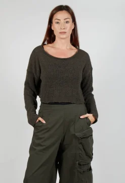 Rundholz Black Label Jumpers^Cropped Jumper with Feature Hem in Jungle