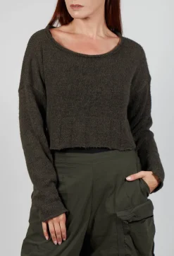 Rundholz Black Label Jumpers^Cropped Jumper with Feature Hem in Jungle
