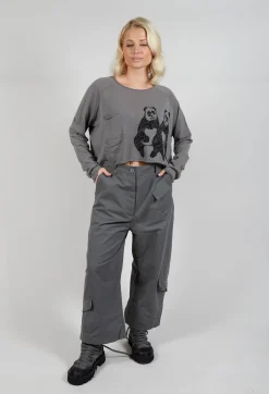 Rundholz Black Label Jumpers^Cropped Jumper with Motif in Rock Jacquard