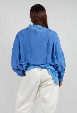 Moyuru Cardigans^Cropped Knitted Cardigan in Blue
