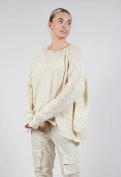 Rundholz Dip Jumpers^Cropped Knitted Jumper in Greige