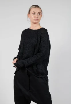 Rundholz Dip Jumpers^Cropped Knitted Jumper in Black