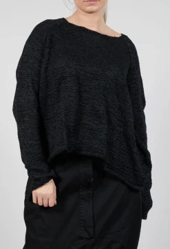 Rundholz Dip Jumpers^Cropped Knitted Jumper in Black